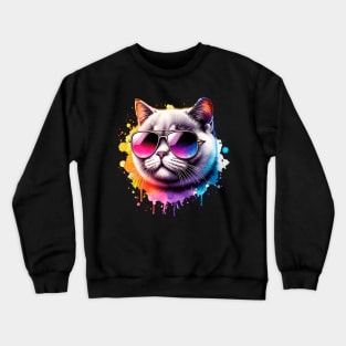 Watercolor British Shorthair Cat Crewneck Sweatshirt